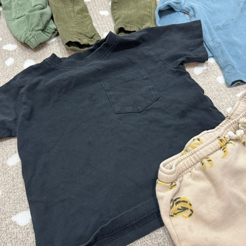 Lot of 10 Zara Kids tee sweater crewneck shorts joggers sweatpants rib toddler